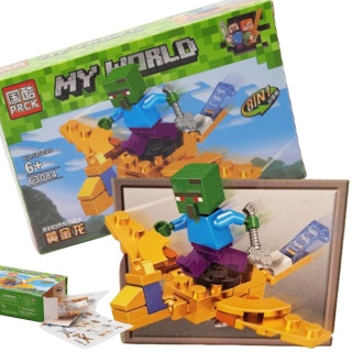 63084-5 KLOCKI MY WORLD MINECRAFT ZŁOTY SMOK