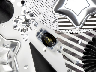 PUSH POP MAŁA TUBA ZE SREBRNYM KONFETTI ŚLUB CHRZCINY