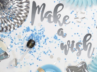 PUSH POP MAŁA TUBA Z NIEBIESKIM KONFETTI WIECZÓR KAWALERSKI BABY SHOWER