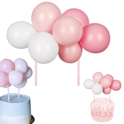 TOPPER BALONOWY RÓŻOWY DEKORACJA TORTU 29cm