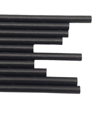 CZARNE SŁOMKI PAPIEROWE 10szt. SŁOMKI JEDNORAZOWE