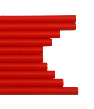 CZERWONE SŁOMKI PAPIEROWE 10szt. SŁOMKI JEDNORAZOWE