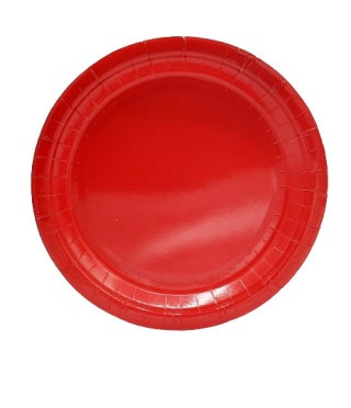 CZERWONE TALERZYKI PAPIEROWE 6szt. TALERZYKI JEDNORAZOWE18cm