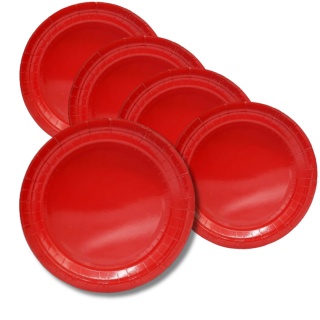 CZERWONE TALERZYKI PAPIEROWE 6szt. TALERZYKI JEDNORAZOWE18cm