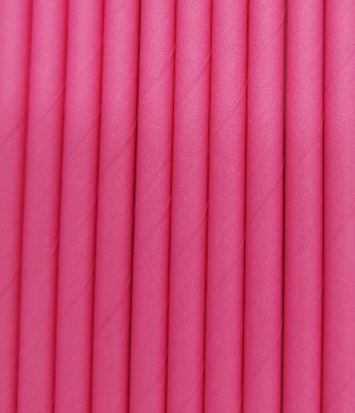 RÓŻOWE SŁOMKI PAPIEROWE 10szt. SŁOMKI JEDNORAZOWE FUKSJA