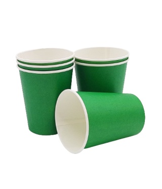 ZIELONE KUBKI PAPIEROWE 220ml 6szt. KUBECZKI JEDNORAZOWE