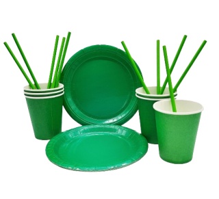 ZIELONE KUBKI PAPIEROWE 220ml 6szt. KUBECZKI JEDNORAZOWE
