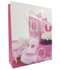 TORBA PREZENTOWA NA CHRZEST DZIEWCZYNKA BABY SHOWER NARODZINY 40x31cm