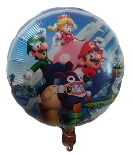 BALON FOLIOWY MARIO 40cm NA POWIETRZE I HEL