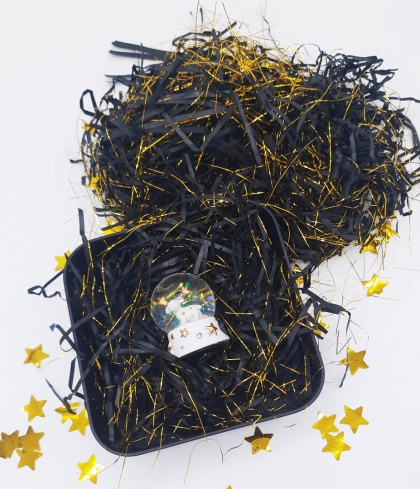 WYPEŁNIENIE DO PUDEŁEK CZARNE DO PREZENTÓW PAPIEROWA RAFFIA