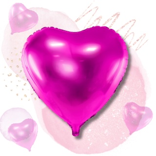 BALON FOLIOWY SERCE CIEMNY RÓŻ 45cm WIECZÓR PANIEŃSKI BABY SHOWER