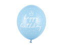 BALONY URODZINOWE HAPPY BIRTHDAY BŁĘKITNE 30cm 6sztuk BABY BLUE