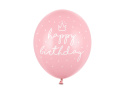 BALONY URODZINOWE HAPPY BIRTHDAY JASNY RÓŻ 30cm 6sztuk