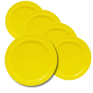 ŻÓŁTE TALERZYKI PAPIEROWE 6szt. TALERZYKI JEDNORAZOWE 18cm