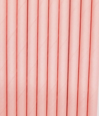 JASNORÓŻOWE SŁOMKI PAPIEROWE 10szt. SŁOMKI JEDNORAZOWE