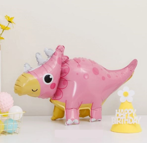 BALON FOLIOWY RÓŻOWY DINOZAUR 57x33cm STOJĄCY DINO PARTY BALON FOLIOWY RÓŻOWY DINOZAUR 57x33cm STOJĄCY DINO PARTY