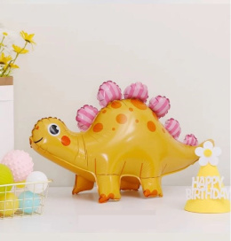 BALON FOLIOWY ŻÓŁTY DINOZAUR 56x31cm STOJĄCY DINO PARTY