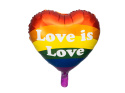 BALON FOLIOWY SERCE LOVE IS LOVE 35cm KOLOROWY