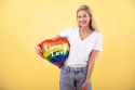 BALON FOLIOWY SERCE LOVE IS LOVE 35cm KOLOROWY