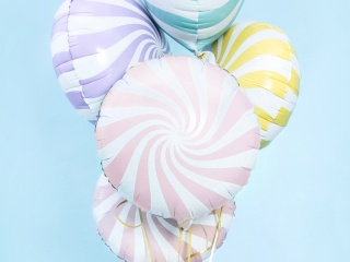 BALON FOLIOWY CUKIEREK RÓŻOWY PASTELOWY 45cm OKRĄGŁY