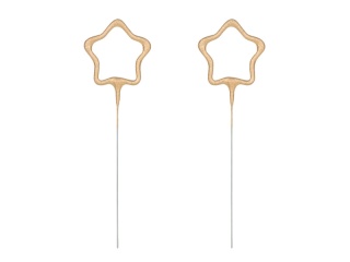 ZIMNE OGNIE ZŁOTE GWIAZDKI 2szt. SUPER DEKORACJA 16,5cm