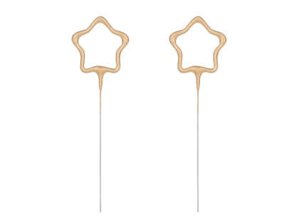 ZIMNE OGNIE ZŁOTE GWIAZDKI 2szt. SUPER DEKORACJA 16,5cm