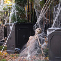 SZTUCZNA PAJĘCZYNA Z PAJĄKAMI NA HALLOWEEN ROZCIĄGLIWA BIAŁA