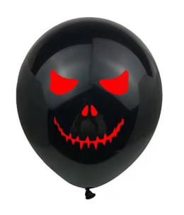 BALONY NA HALLOWEEN 30cm 6sztuk CZARNE Z NADRUKIEM