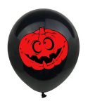 BALONY NA HALLOWEEN 30cm 6sztuk CZARNE Z NADRUKIEM