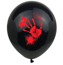 BALONY NA HALLOWEEN 30cm 6sztuk CZARNE Z NADRUKIEM