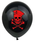 BALONY NA HALLOWEEN 30cm 6sztuk CZARNE Z NADRUKIEM