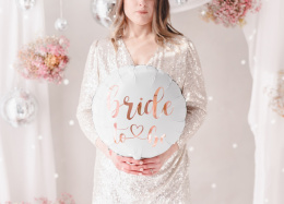 BALON FOLIOWY BIAŁY BRIDE TO BE 35cm WIECZÓR PANIEŃSKI