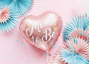 BALON FOLIOWY RÓŻOWE SERCE MOM TO BE 35cm BABY SHOWER