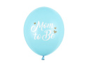 BALONY NIEBIESKIE MOM TO BE 30cm 6sztuk BABY SHOWER REVEAL PARTY