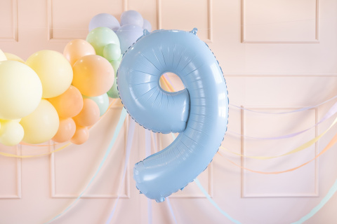 FOLIOWY BALON CYFRA 9 JASNY NIEBIESKI 72cm URODZINY HEL/POWIETRZE FOLIOWY BALON CYFRA 9 JASNY NIEBIESKI 72cm URODZINY HEL/POWIETRZE