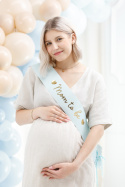 SZARFA DEKORACYJNA MOM TO BE NIEBIESKA - BABY SHOWER GENDER REVEAL PARTY