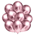 735 BALONY 13cm CHROMOWANE SILVER ROSE GLOSSY 10szt.