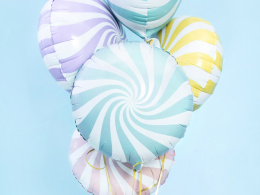 BALON FOLIOWY CUKIEREK NIEBIESKIE PASTELOWY 35cm OKRĄGŁY