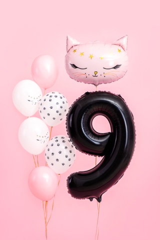 BALON FOLIOWY CYFRA 9 CZARNA DUŻA 86cm URODZINY ROCZNICA