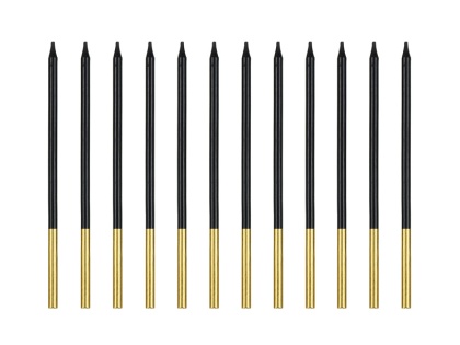 ŚWIECZKI URODZINOWE GŁADKIE 12szt. CZARNE 14cm