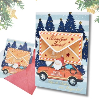 5114 KARTA ŚWIĄTECZNA Z KOPERTĄ NA PREZENCIK MIKOŁAJ