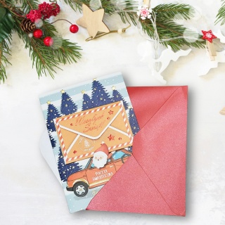 5114 KARTA ŚWIĄTECZNA Z KOPERTĄ NA PREZENCIK MIKOŁAJ