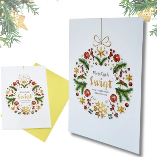 GD148 KARTA ŚWIĄTECZNA Z ŻYCZENIAMI BOŻE NARODZENIE