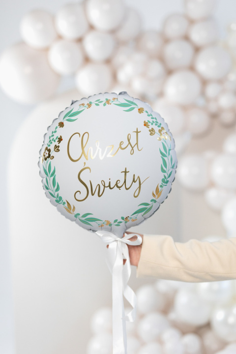 BALON FOLIOWY NA CHRZEST 45cm BIAŁY CHRZEST ŚWIĘTY BALON FOLIOWY NA CHRZEST 45cm BIAŁY CHRZEST ŚWIĘTY