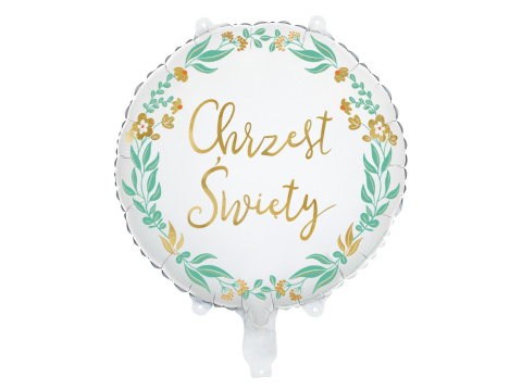 BALON FOLIOWY NA CHRZEST 45cm BIAŁY CHRZEST ŚWIĘTY BALON FOLIOWY NA CHRZEST 45cm BIAŁY CHRZEST ŚWIĘTY