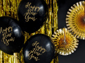 BALONY LATEKSOWE HAPPY NEW YEAR 30cm CZARNE 6szt.