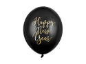 BALONY LATEKSOWE HAPPY NEW YEAR 30cm CZARNE 6szt.