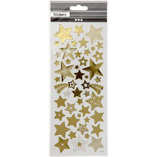 OZDOBNE NAKLEJKI METALICZNE - GWIAZDKI ZŁOTE