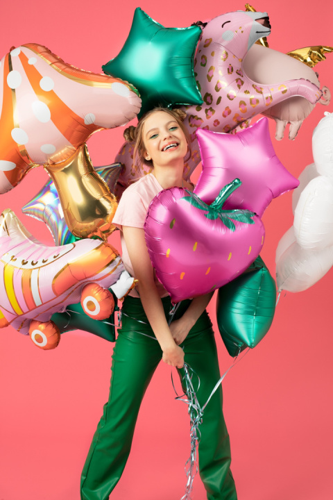BALON FOLIOWY GWIAZDKA RÓŻOWA 48cm SATYNA BALON FOLIOWY GWIAZDKA RÓŻOWA 48cm SATYNA