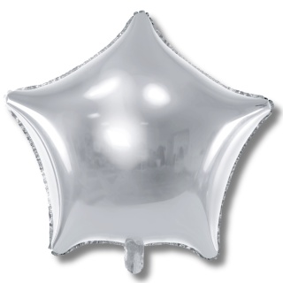 BALON FOLIOWY SREBRNA GWIAZDKA 48cm BŁYSZCZĄCA